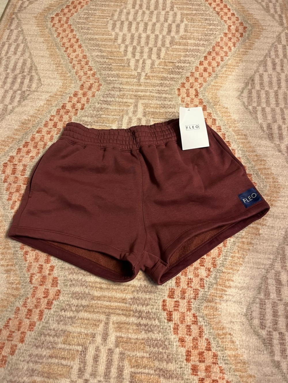 Fleo Women's Maroon Athletic Shorts with Elastic Waist